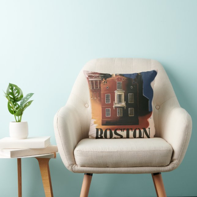 Vintage Boston, Massachusetts Paul Revere's Ride Cushion (Chair)