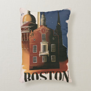 Vintage Boston, Massachusetts Paul Revere's Ride Decorative Cushion