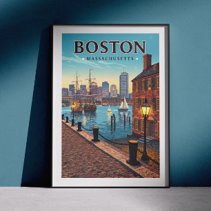 Vintage Boston Massachusetts Poster