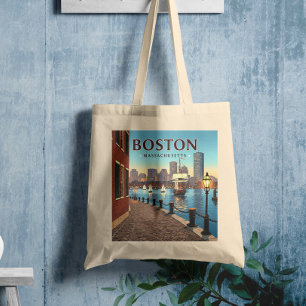 Vintage Boston Massachusetts Tote Bag