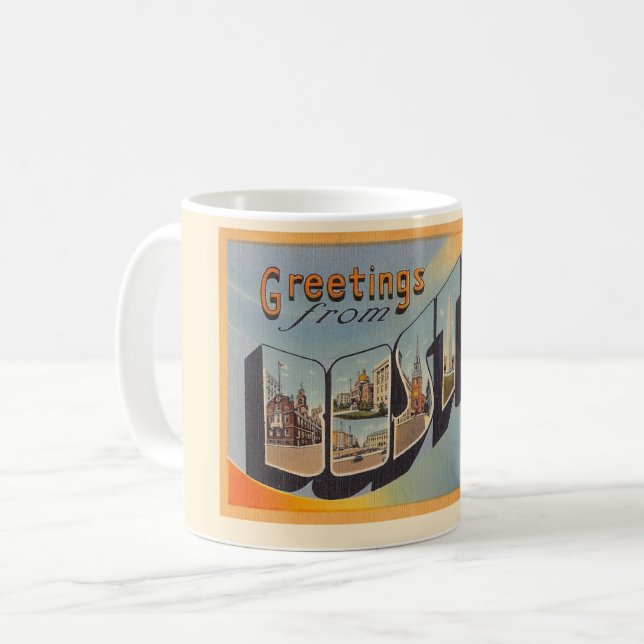 Vintage Boston Postcard MA Mug (Front Left)