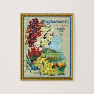 Vintage Boston Seed Catalogue Flowers Puzzle
