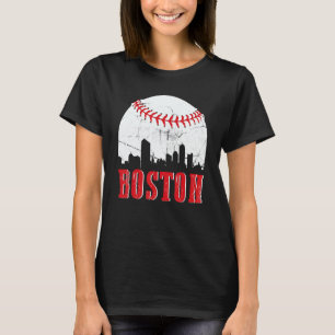 Vintage Boston Skyline Baseball Game Day T-Shirt