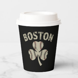 Vintage Boston St Patrick's Day Irish Shamrock Paper Cups