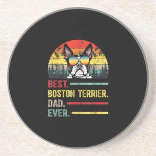 Vintage Boston Terrier Dog Lover Fathers Day Gifts Coaster
