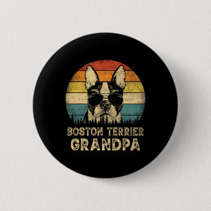 Vintage Boston Terrier Grandpa Dog Lovers Father&# 6 Cm Round Badge