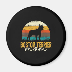 Vintage Boston Terrier Mum Dog Lover Mothers Day Magnet