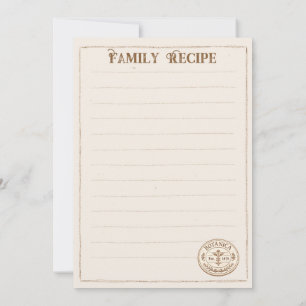 Vintage Botanica Family Recipe Cards