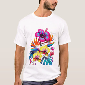 Vintage Botanical All-Over Pattern T-Shirt