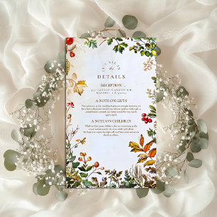 Vintage Botanical Autumn Wedding Enclosure Card