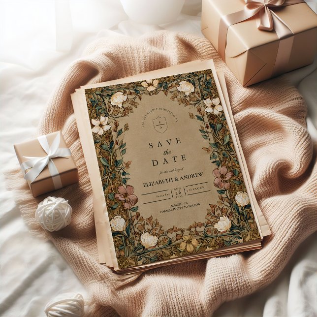 Vintage Botanical Autumn Wedding Save The Date (Creator Uploaded)