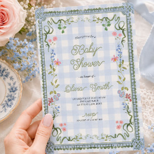 Vintage Botanical Baby Shower Garden Invitation