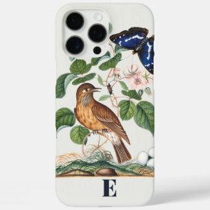 Vintage Botanical Bird Custom Monogram Aesthetic iPhone 16 Pro Max Case