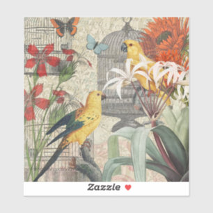 Vintage Botanical Bird Nature Antique Tropical 