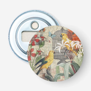 Vintage Botanical Bird Nature Antique Tropical Bottle Opener