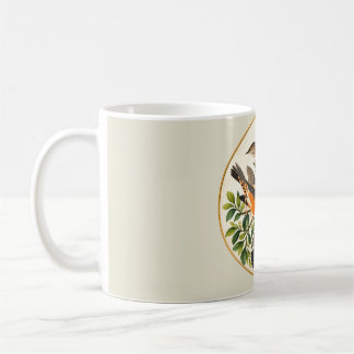 Vintage Botanical Birds Illustration Square Wall Coffee Mug