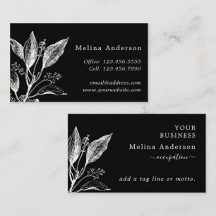 Vintage Botanical Black & White Business Card