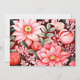 Vintage Botanical Blooming Flower Garden Announcement