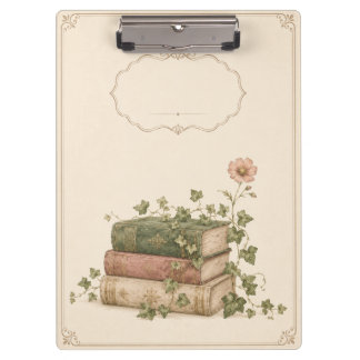 Vintage Botanical Books & Ivy Cottagecore Planner Clipboard