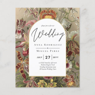 Vintage Botanical Burgundy Floral Wedding Invite Flyer