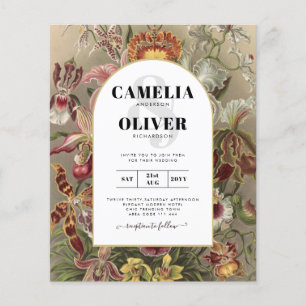 Vintage Botanical Burgundy Floral Wedding Invite Flyer
