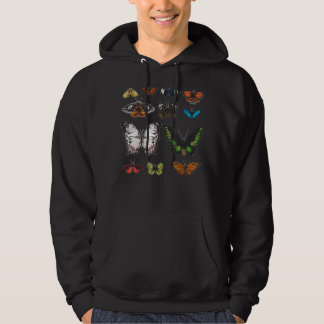 Vintage Botanical Butterfly Species Colourful Gard Hoodie
