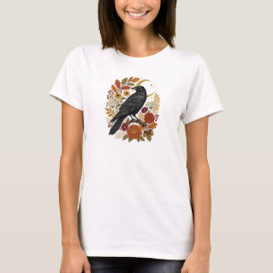 Vintage Botanical Celestial Crow Fall T-Shirt