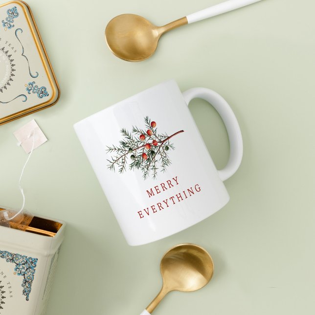 Vintage Botanical Christmas Greenery Coffee Mug (Creator Uploaded)