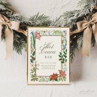 Vintage Botanical Christmas Hot Cocoa Bar Sign