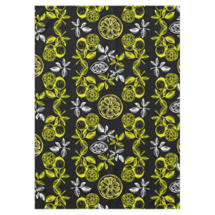 Vintage Botanical Citrus Lemon Print Tablecloth