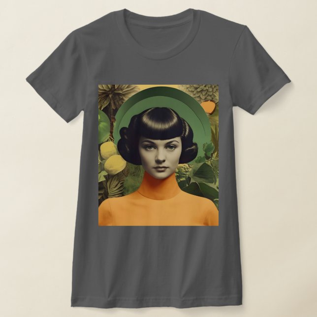 Vintage Botanical  Collage T-Shirt (Laydown)