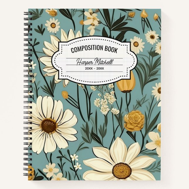 Vintage Botanical Composition Notebook (Front)