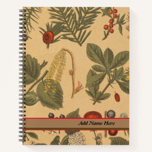 Vintage Botanical Customisable Name Notebook