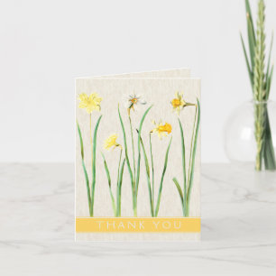 Vintage Botanical Daffodil Thank You Card