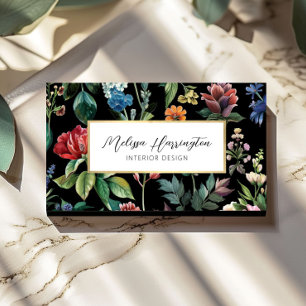 Vintage Botanical Elegance Designer Business Card