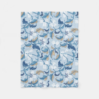 Vintage Botanical Elegance Fleece Blanket