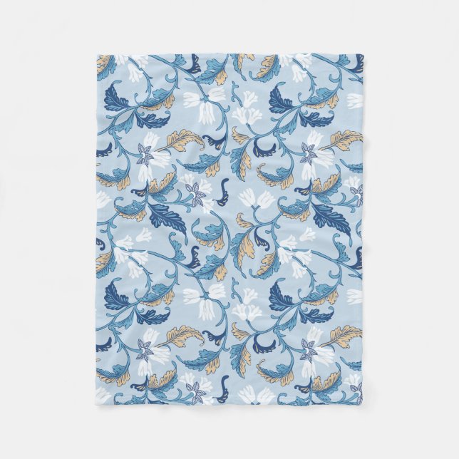 Vintage Botanical Elegance   Fleece Blanket (Front)