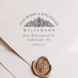 Vintage Botanical Elegant Wedding Return Address Rubber Stamp