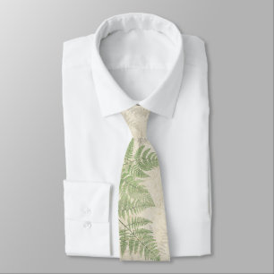 Vintage Botanical Ferns Leaves Art Tie