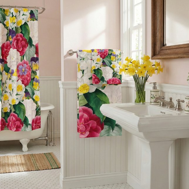 Vintage Botanical Floral Bath Towel Set (Creator Uploaded)