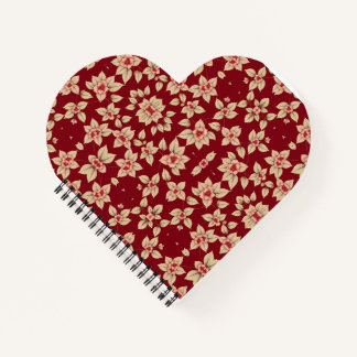 Vintage Botanical Floral Burgundy Notebook