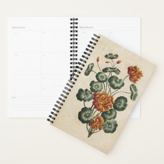 Vintage Botanical Floral Double Cresses Planner (Display)