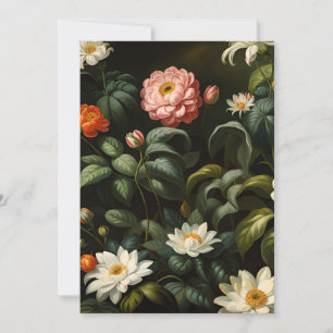 Vintage Botanical Floral Garden Still Life Holiday Card