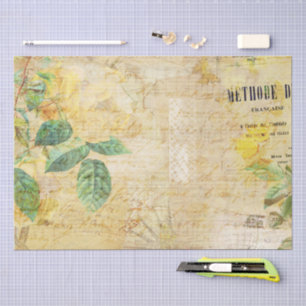 Vintage Botanical Floral Illustration Tissue Paper