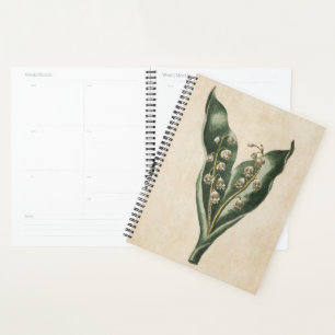 Vintage Botanical Floral Lily of the Valley Planner