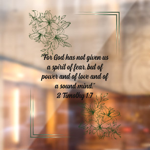 Vintage Botanical Floral Line Art & Bible Verse