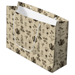 Vintage Botanical Floral Pattern (10) Large Gift Bag