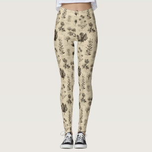 Vintage Botanical Floral Pattern (10) Leggings