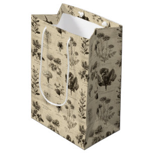 Vintage Botanical Floral Pattern (10) Medium Gift Bag