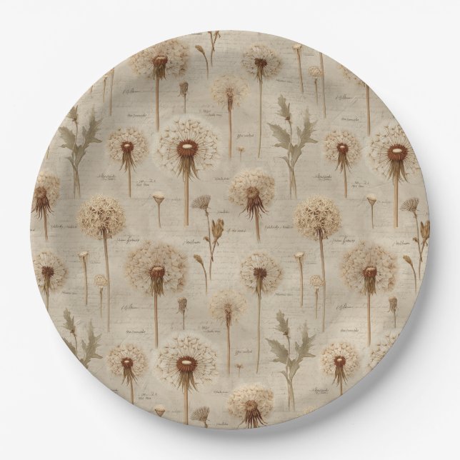 Vintage Botanical Floral Pattern (10) Paper Plate (Front)
